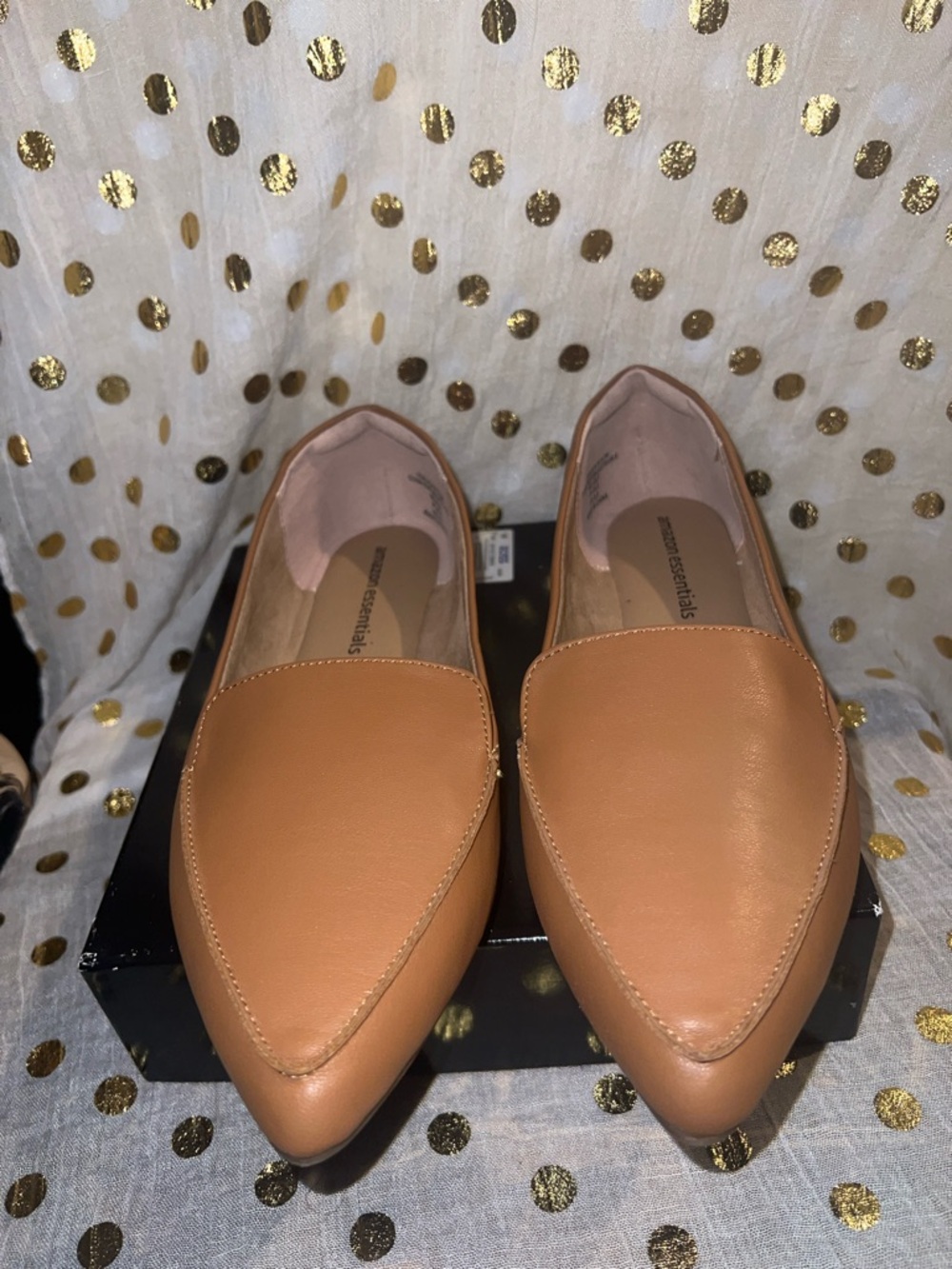Essentials Women's Camel Pointed Toe Slip-Ons